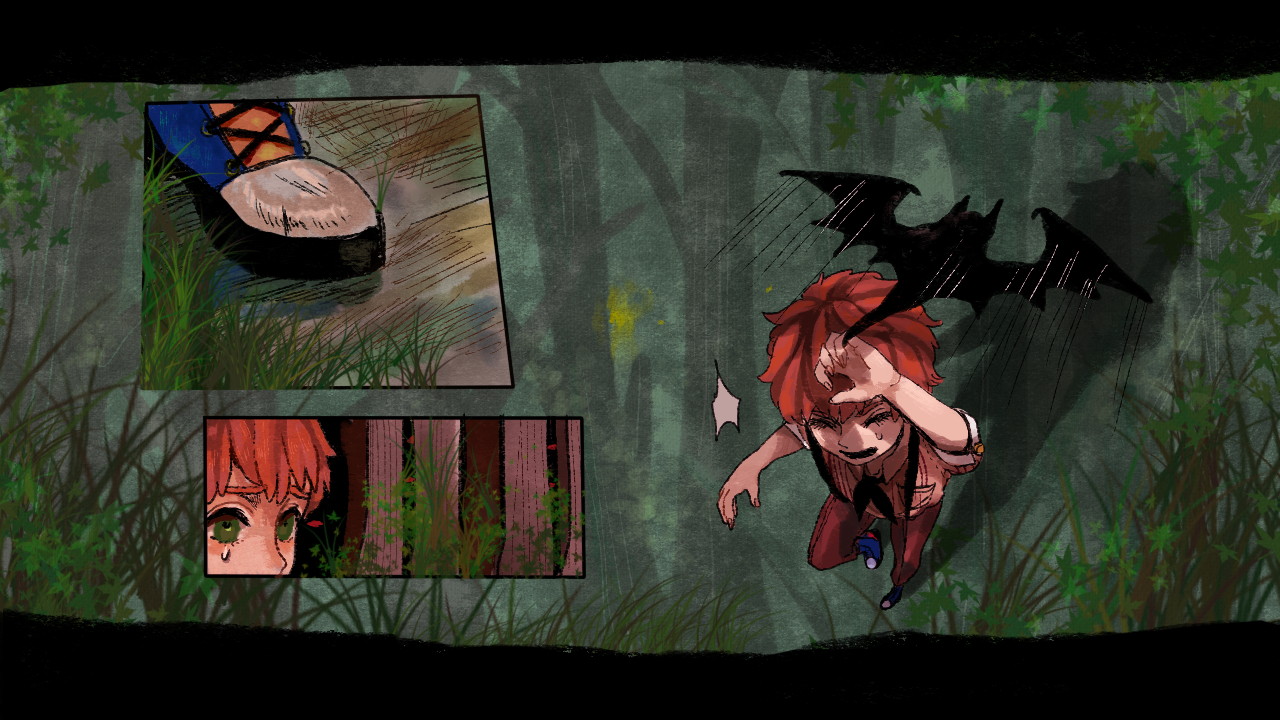 暗闇の中にある明かりを求めて、先へ先へと進んでいく。暗闇にいると画面が歪み、BGMの音階がずれる表現もアイデアが光る