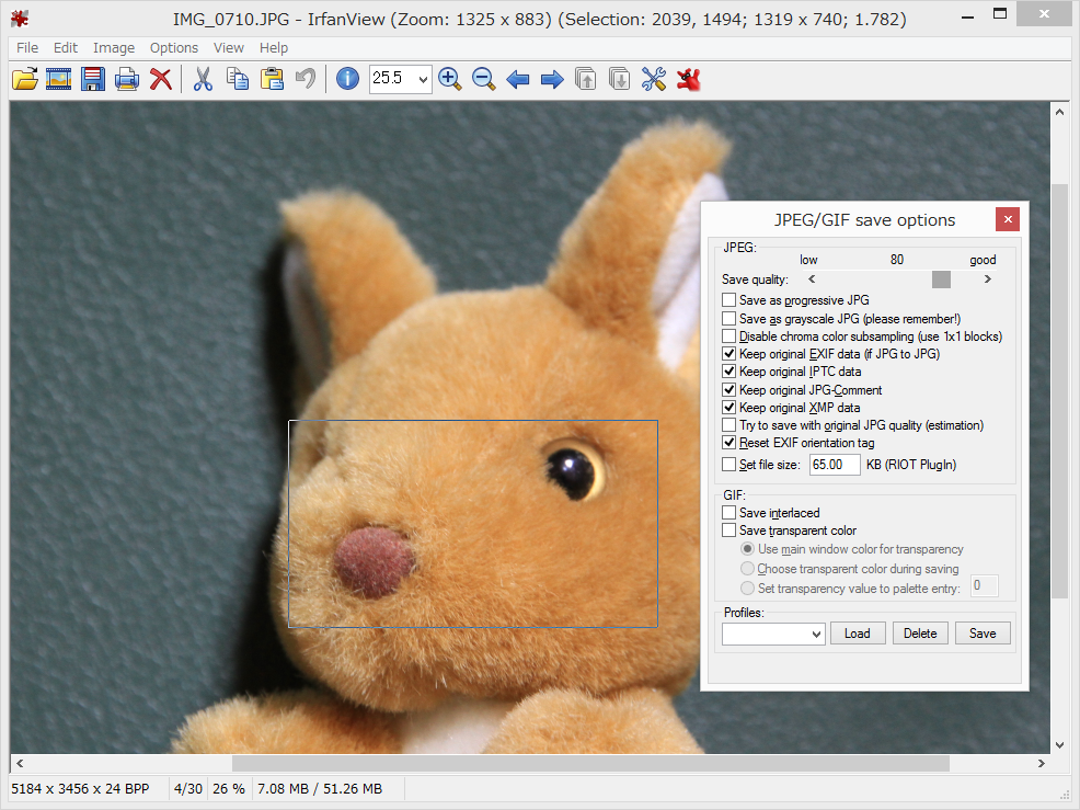 手軽に任意の範囲を画像ファイルにできる