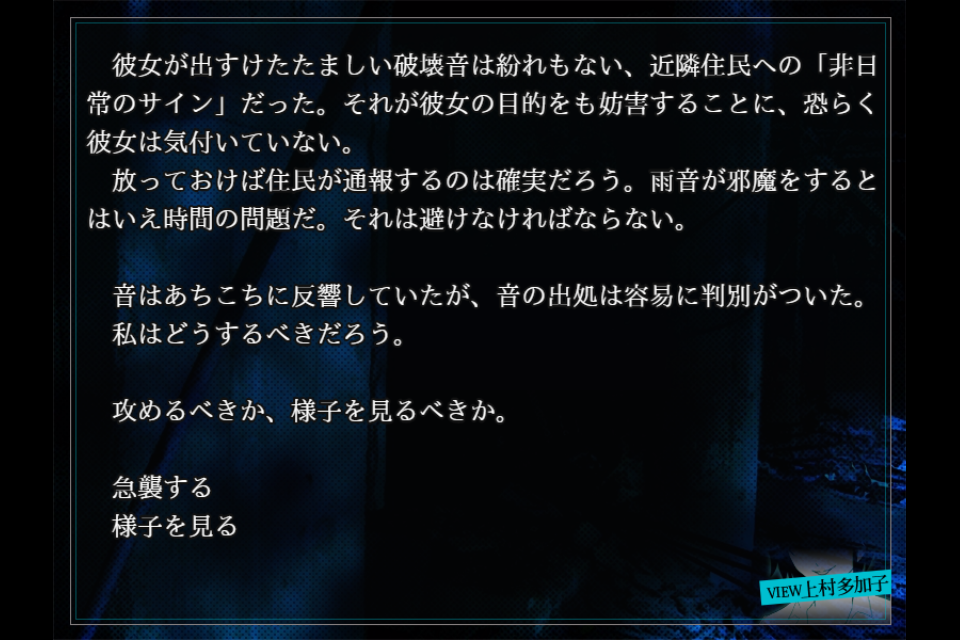 二人の主人公、それぞれの視点で選択肢を選び状況を動かしていく