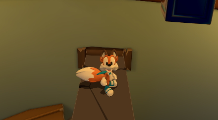 こちらを見てくるラッキー。Riftはポジショントラッキングが可能なため、色々な方向からラッキーを見られるが、目線はしっかりこちらを向いている