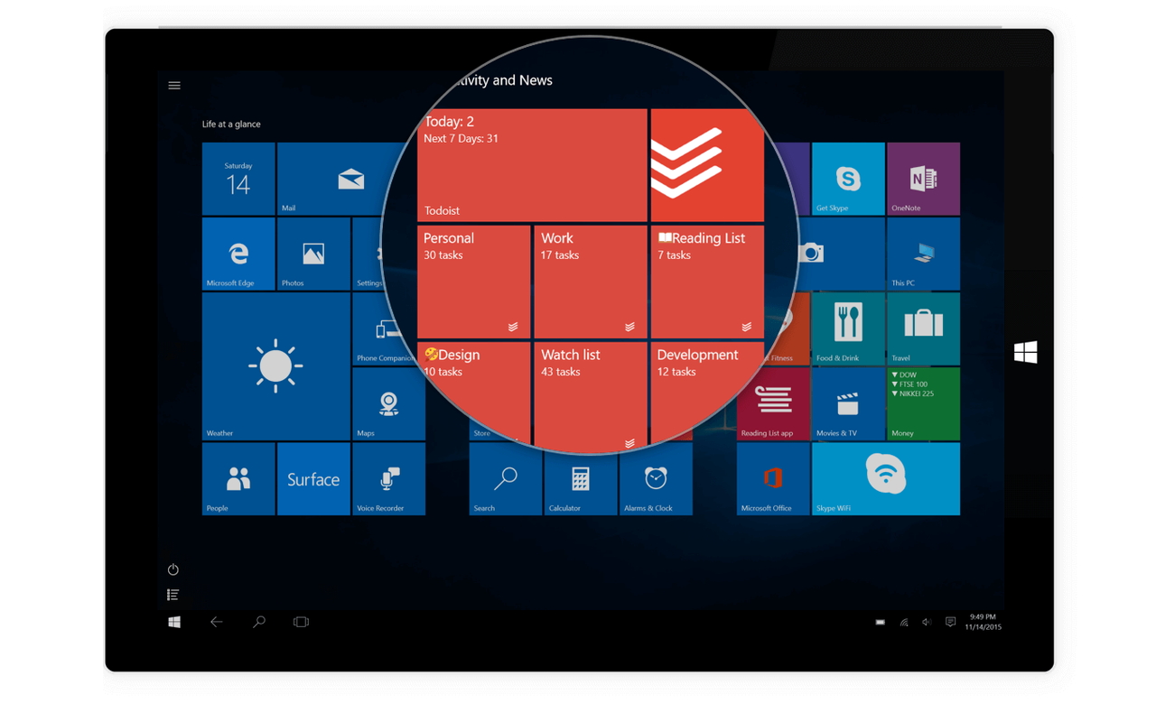 カスタマイズ可能なライブタイル