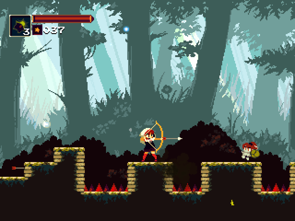 遠距離攻撃は矢を放つ。連射や溜めも可能