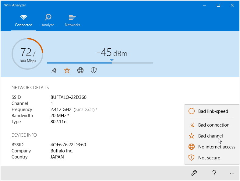 「WiFi Analyzer」1.7.25
