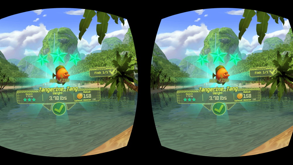 釣り上げた魚。コインが手に入る