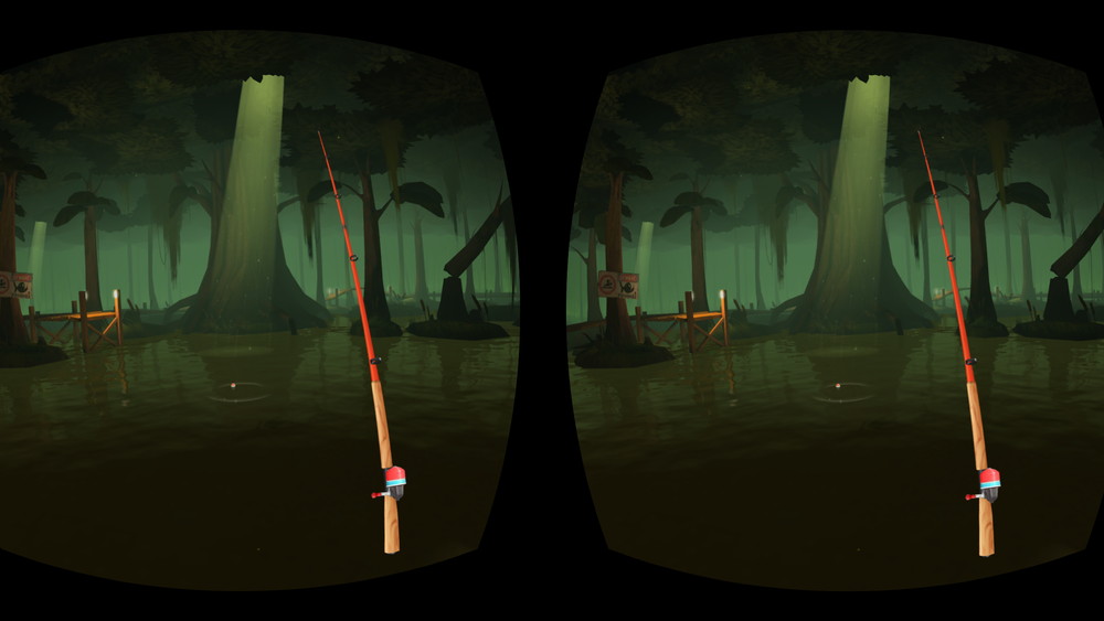 沼地の釣り場も