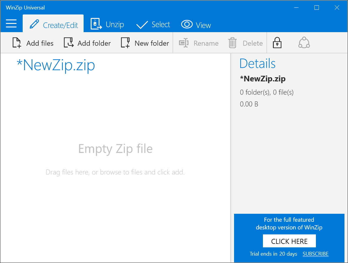 「WinZip」v1.0.32.0