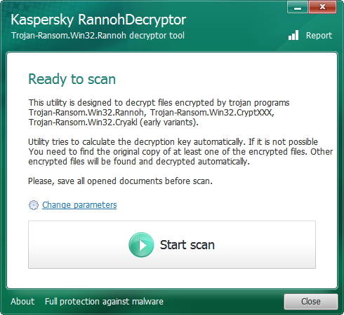 「Kaspersky RannohDecryptor」v1.9.0.0