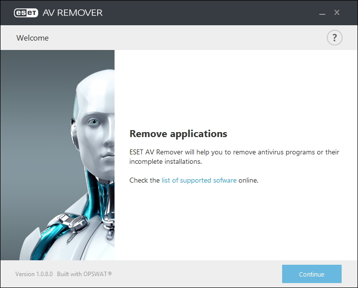 「ESET AV Remover」は無償・有償問わず多数のベンダーのウイルス対策ソフトを削除できる