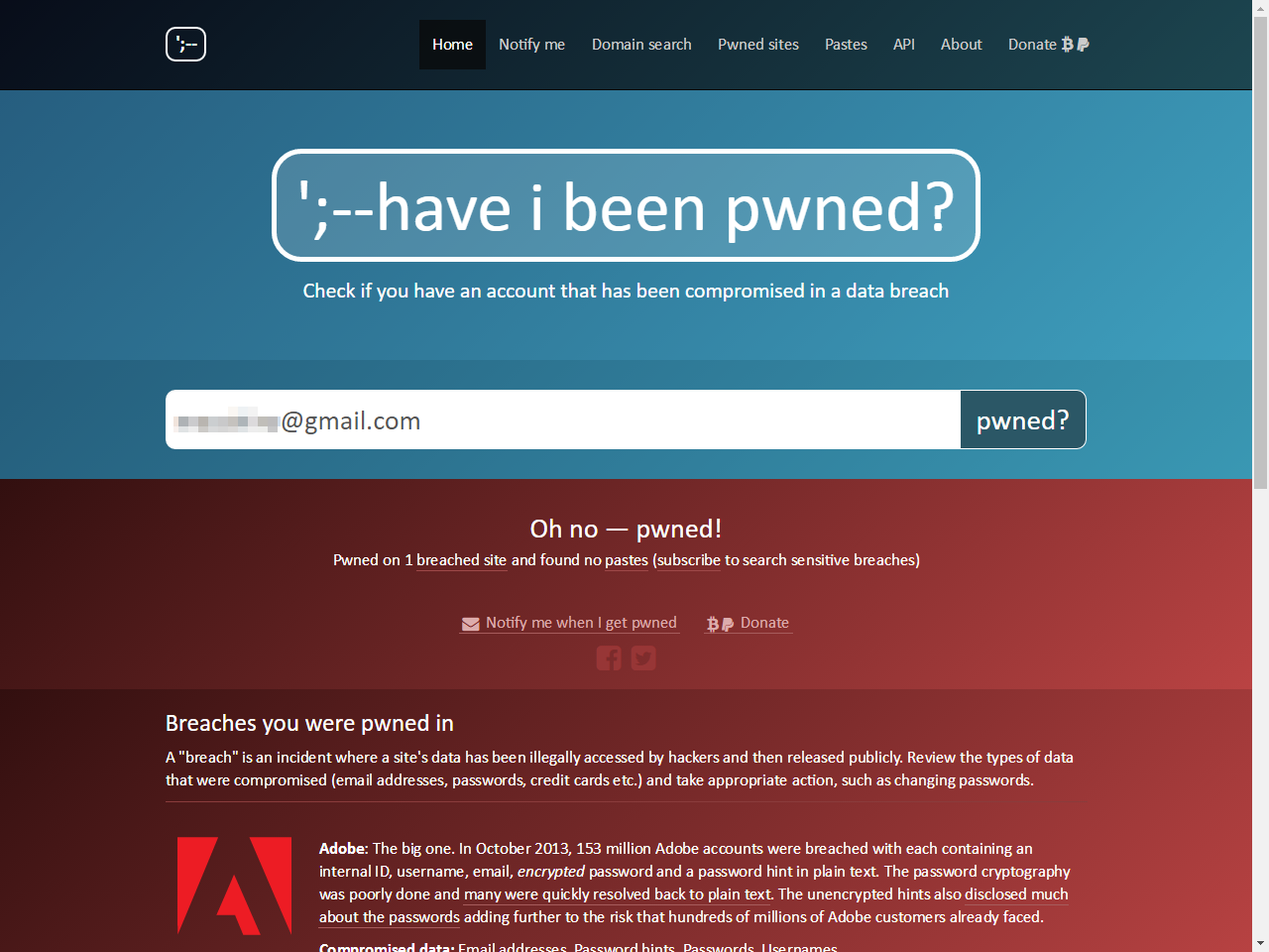 「Have I been pwned?」