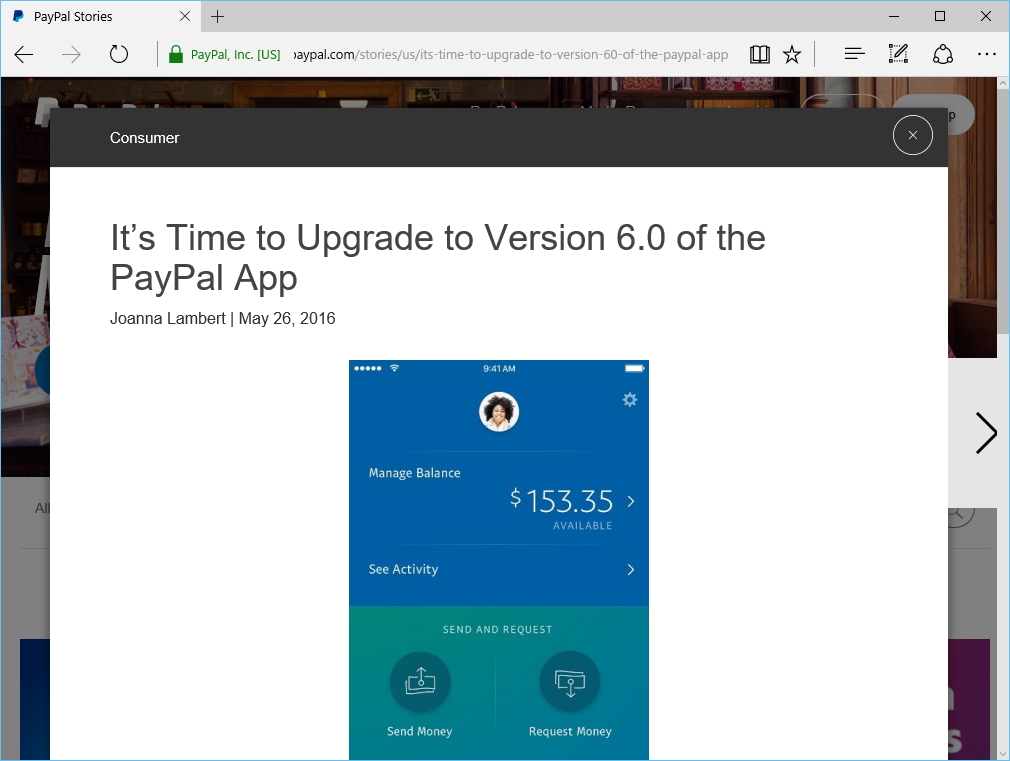 米PayPalのリリース